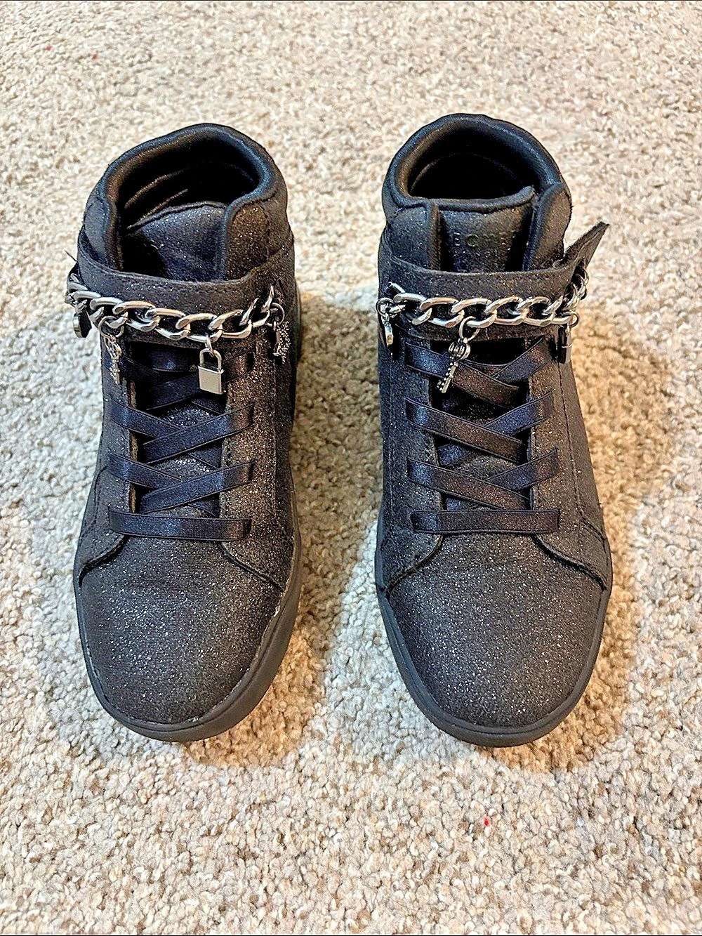 Skechers Twinkle Toes: Twinkle Sparks - Charm Bestie Black Glitter Chain